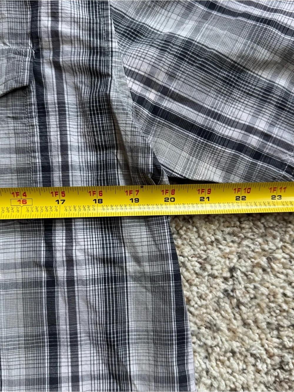 The North Face Shirt Men’s Grey Pearl Snap Short Sleeve Button-Up Check Plaid M